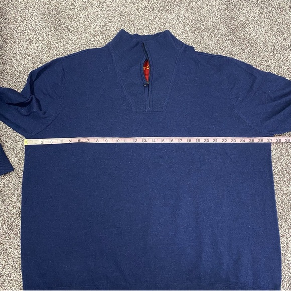 Robert Graham Blue‎ 1/4 Zip Pullover Wool Jacket Classic Fit Men’s Size 3x - Picture 6 of 7